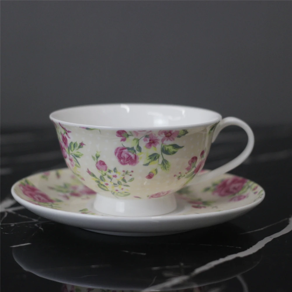 LEXI European Style Bone China Coffee Cup set With High-end Creative Ceramic Coffee Cup And Saucer Set Afternoon Tea Cup