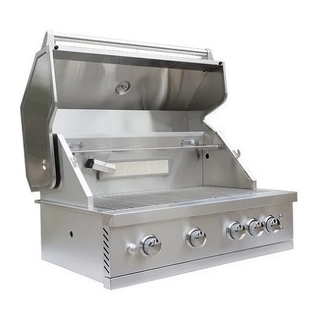 Outdoor Kitchen built in BBQ grill 4+1 Burner Stainless Steel Gas Grill with temperature sensor with LED and Rotisserie