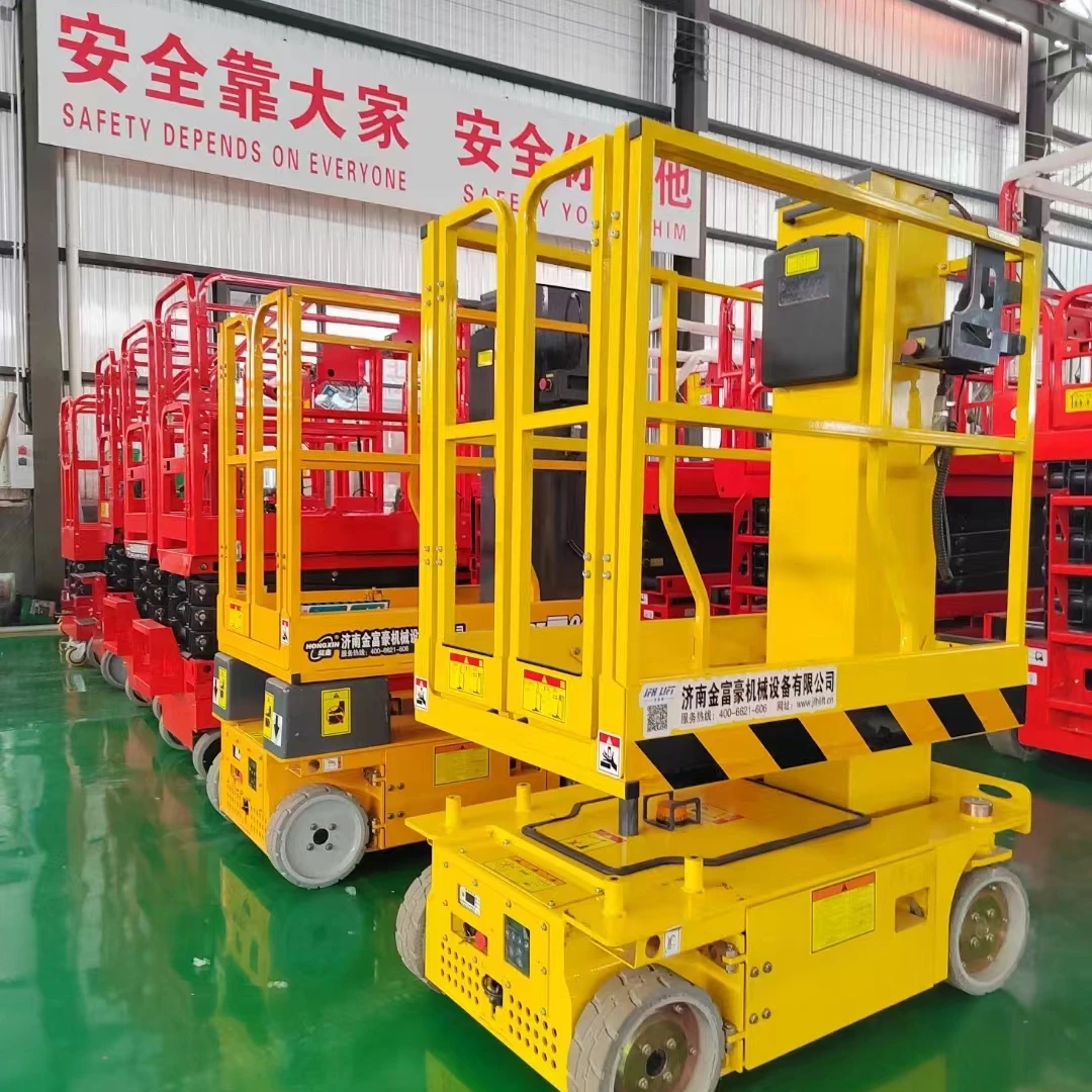 Mini manned elevator elevates 6 meter 8 meter self propelled scissor fork hydraulic lifting platform
