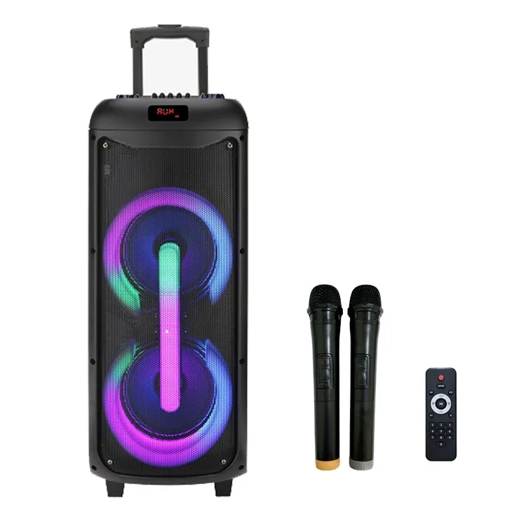 GY5052 Altavoces portatiles wireless outdoor sound box big bass and good sound portable dual 8 Inch trolley speaker for party