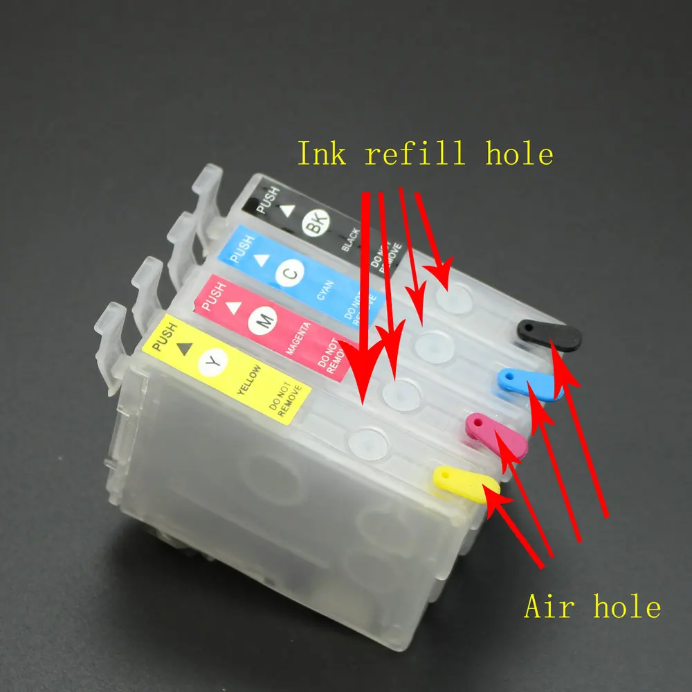 4pcs Refill Ink Cartridge with Chip for Epson XP-101 XP-201 XP-204 XP-401 XP-411 XP-211 XP-214 WF-2532 Printer T1971 T1962-T1964
