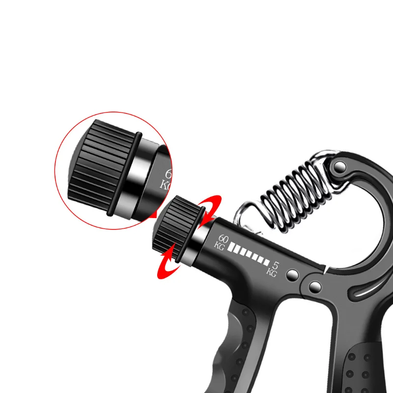 5-60kg Smart Counting Grip Strengthener Gripper R-Shape Adjustable Hand Grip Pinch Carpal Expander
