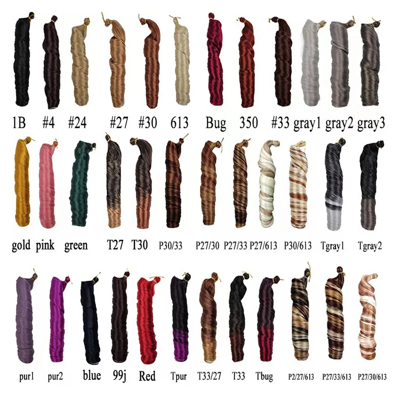 14 18 22 24 26inch 75g French Curls Pony Style Wavy Crochet Braid Spiral Loose Wave Hair french curls braids hair extensions