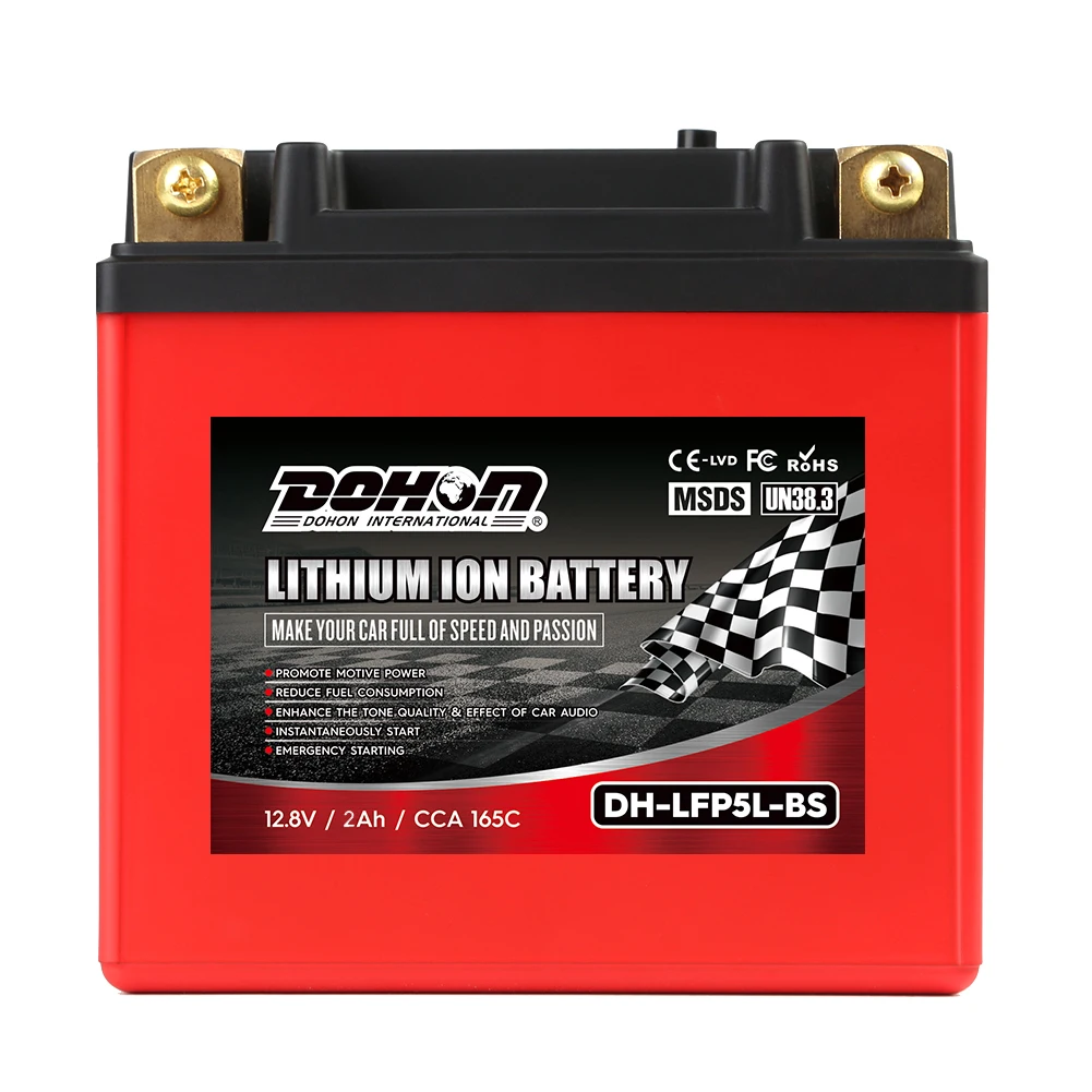 Guangdong Manufacture Deep Cycle 5L-BS 12V 2AH 165CCA Electric Motorcycle Rechargeable Lithium Iron Batteries