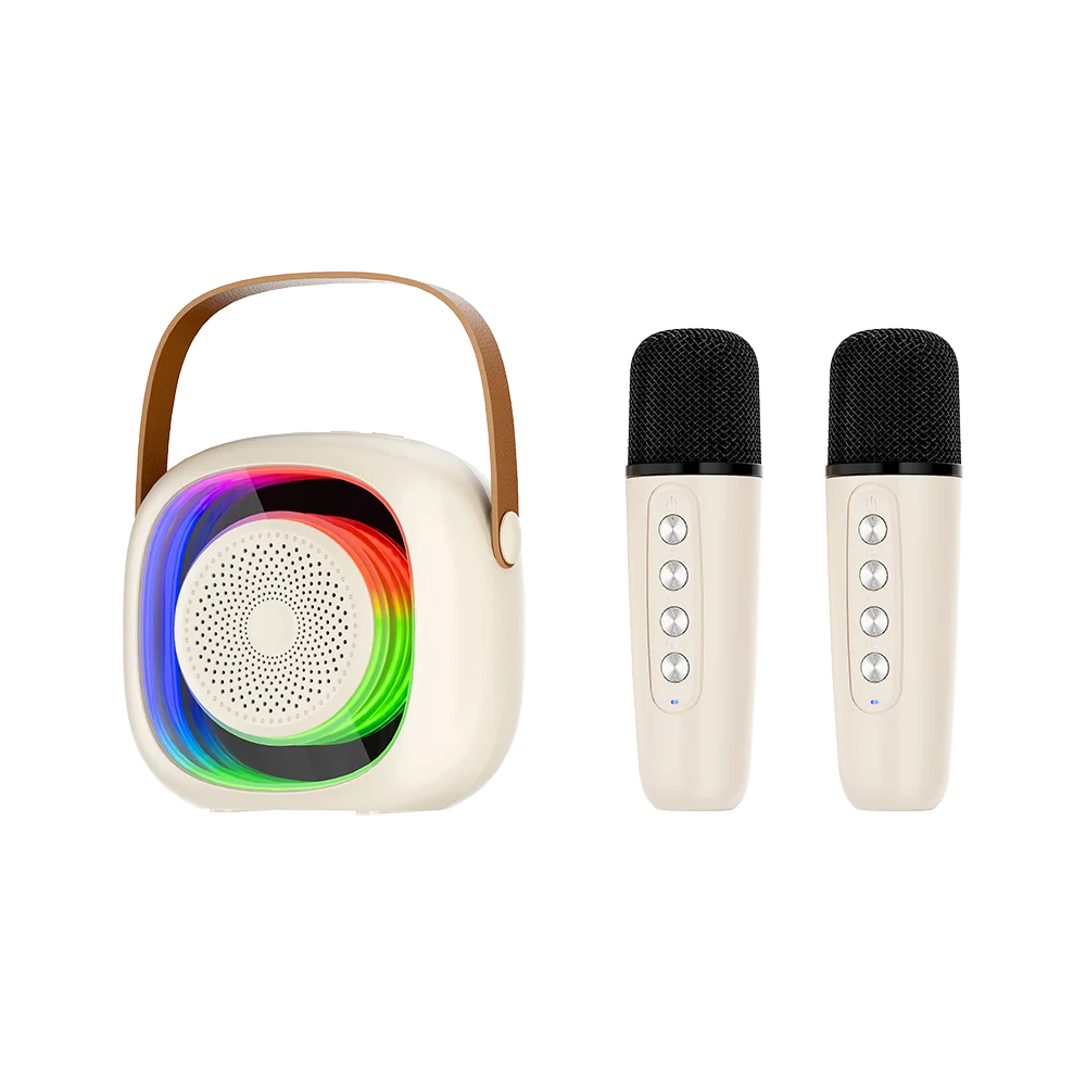 Wireless Microphone Portable Speaker UHF Factory Direct Sales In Stock with Wireless Microphone with LED Ambience Light