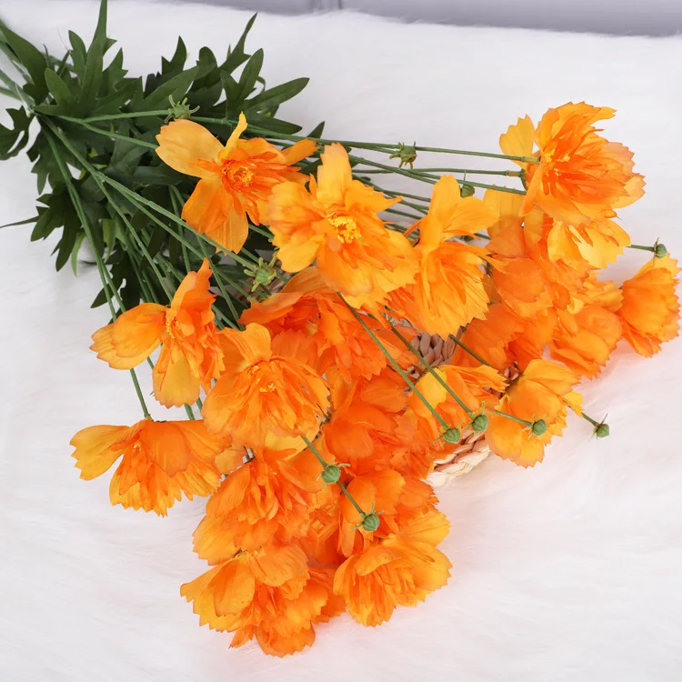 Artificial 7-head british multilayer large white poppy flower for  center pieces with flowers living room decoration