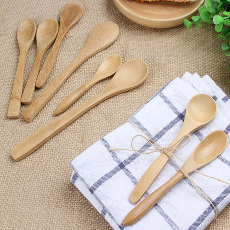 Natural Wood Bamboo Scoop Kitchen Spice Tea Honey Coffee Tools Soup Tea Personalized Bamboo Spoon