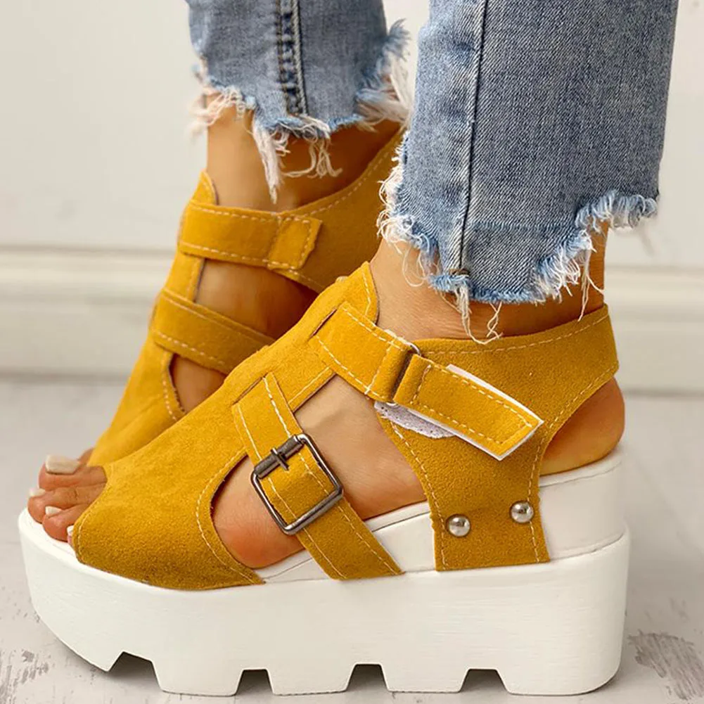 2022 Fashion Summer Platform Wedge High Heels Casual Comfortable Light Leisure Shoes Woman Sandals Women Shoes Female