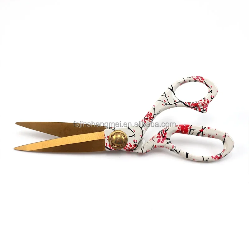 JSM 8-Inch Wintersweet Pattern Sharp Tailor Scissors Metal and Steel Handle for Fabric for DIY Office and Sewing Supplies