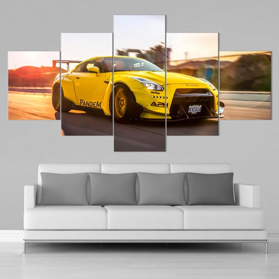 Decorative Painting Custom Retro Big Size Canvas Posters and Prints Nordic Modern Car Picture Wall Art Living Room Home Acrylic