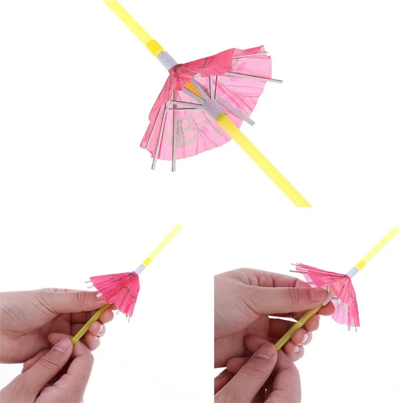 Пластиковая кукла, флаг с ручным сигналом, коктейльный напиток, Цветочный декор, детский зонтик для девочек с пользовательским логотипом