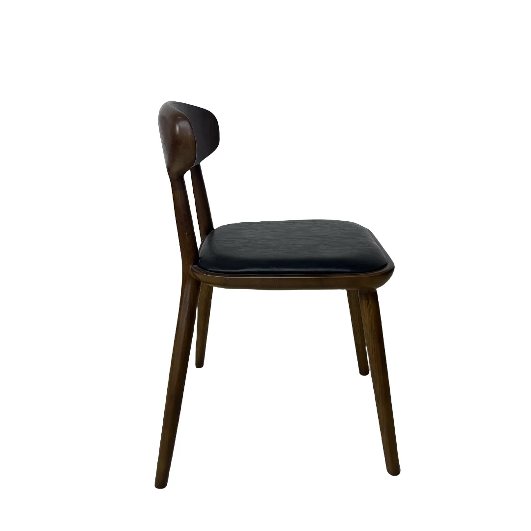 Leather Dining Stacking Chair with Metal Leg Modern Living Room Home Furniture Upholstered Side Sean Dix Copine Chair