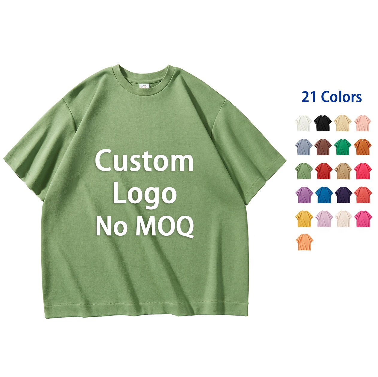 OEM High Quality 300 Gsm Heavy Weight T Shirt Custom Logo Design Blank Cotton Round Neck Tshirt Mens Tshirts Tshirt For Men