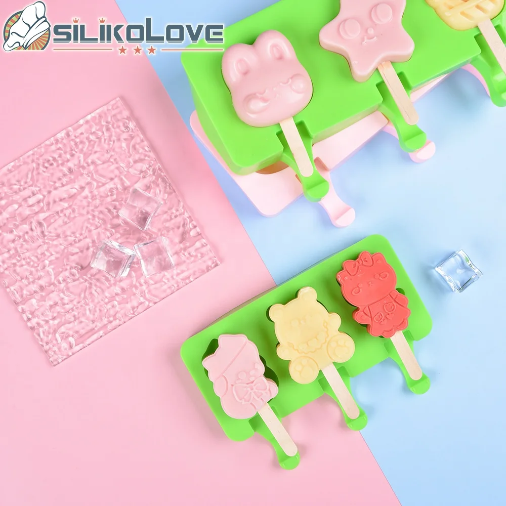 Silicone Ice Cream Mold Tools Ice Pop molds Silicone Popsicle Ice Cream Mold For Kids DIY