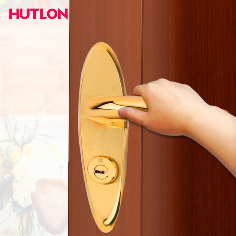 Завод HUTLON, оптовая продажа, дверной замок из нержавеющей стали и дверная ручка, блокировочная панель с цилиндрами замка