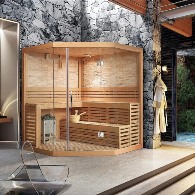 High-Quality Four-Person Wooden Infrared Shower Steam Sauna Cabinet for Sale
