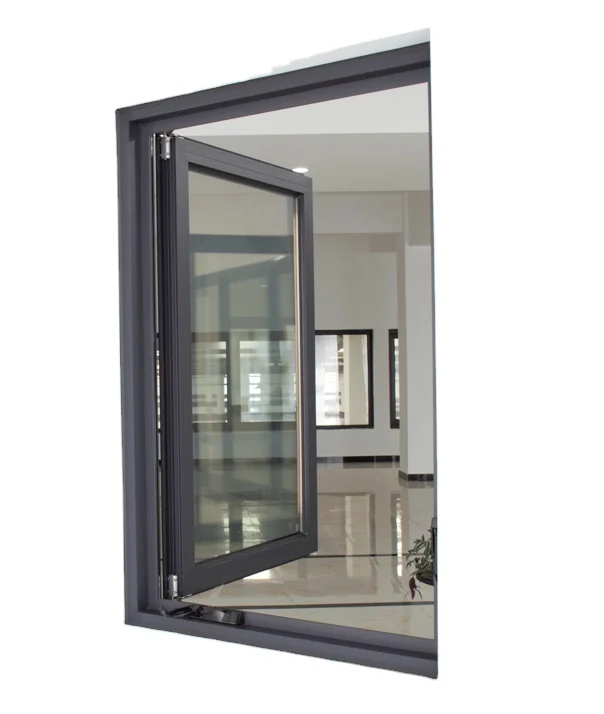 double tempered glass thermal break American crank aluminum casement window