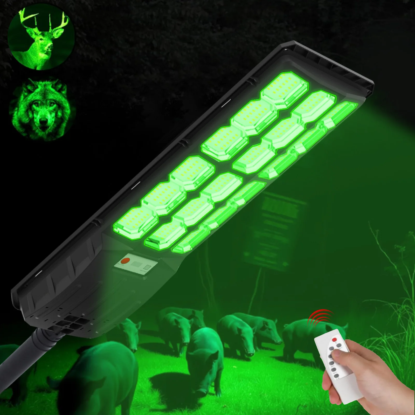 Solar Hunting Light Black 6500k powerful Solar Lamp IP65 Light Control Radar Sensor night Hunting Lights with Remote Control