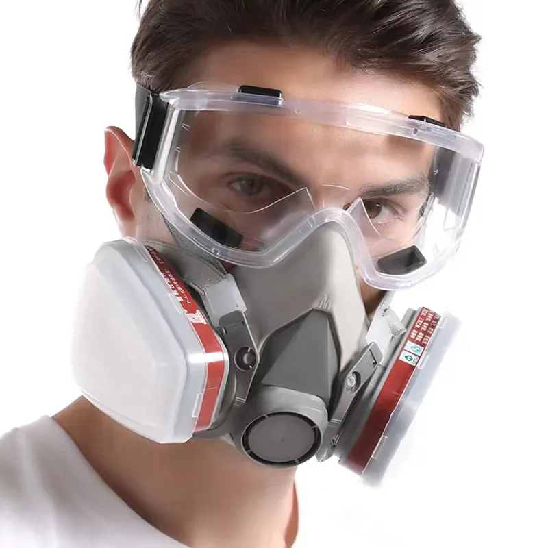 Direct Sale Cheap Price Easy Used Chemical Dust Face Half Gas Mask With Goggles )Effective dust and smoke prevention Gas mask