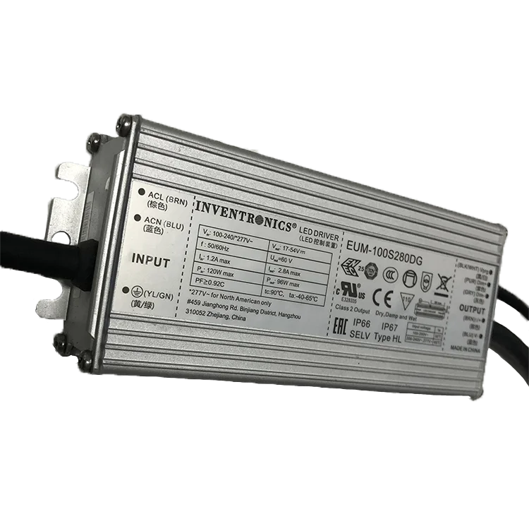 70-1050mA 48~143 Vdc 100 Watt 100W 700mA Inventronics EUM-100S105DG Waterproof LED Driver
