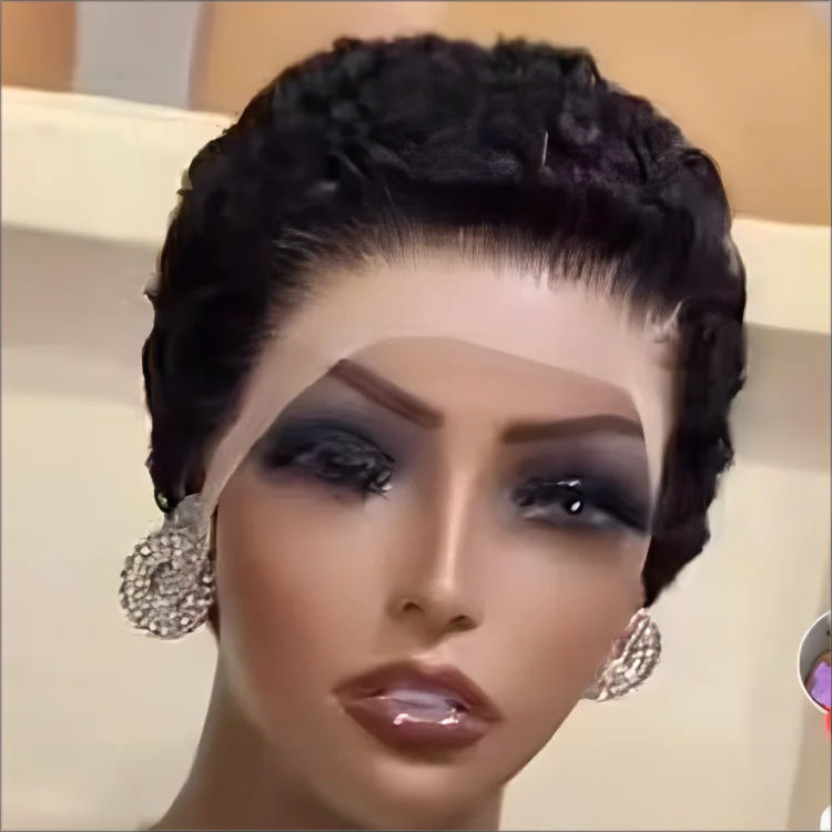 Cheap pixie cut human hair wigs glueless lace frontal short bob wigs wholesale indian virgin remy pixie wigs for black women