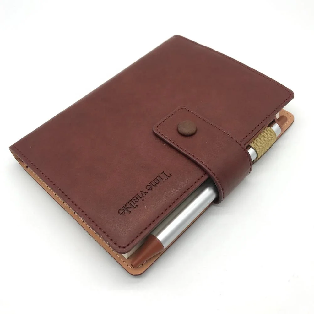 A6 custom refillable travel notebook leather planner eco friendly organizer