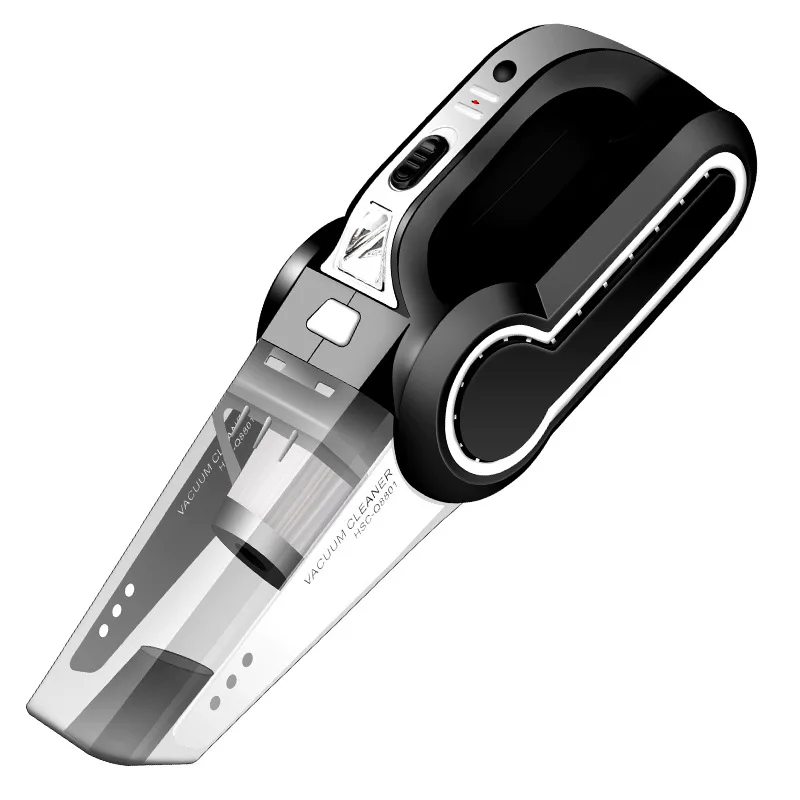 Multifunction Wired Car Vacuum Cleaner 4-in-1 Portable Handheld Tire Inflator Pump LED Light Pressure Wet and Dry Use Vacuum