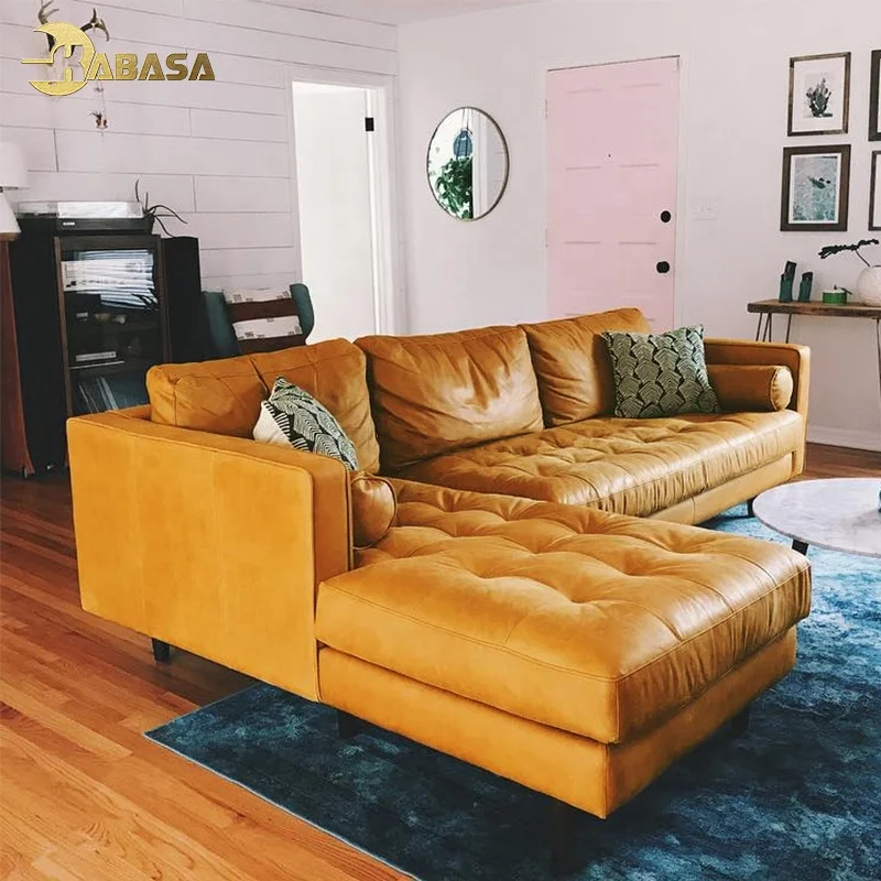 Светло-коричневый цвет света шезлонг ла современный l форма секционный набор матерчатых диванов