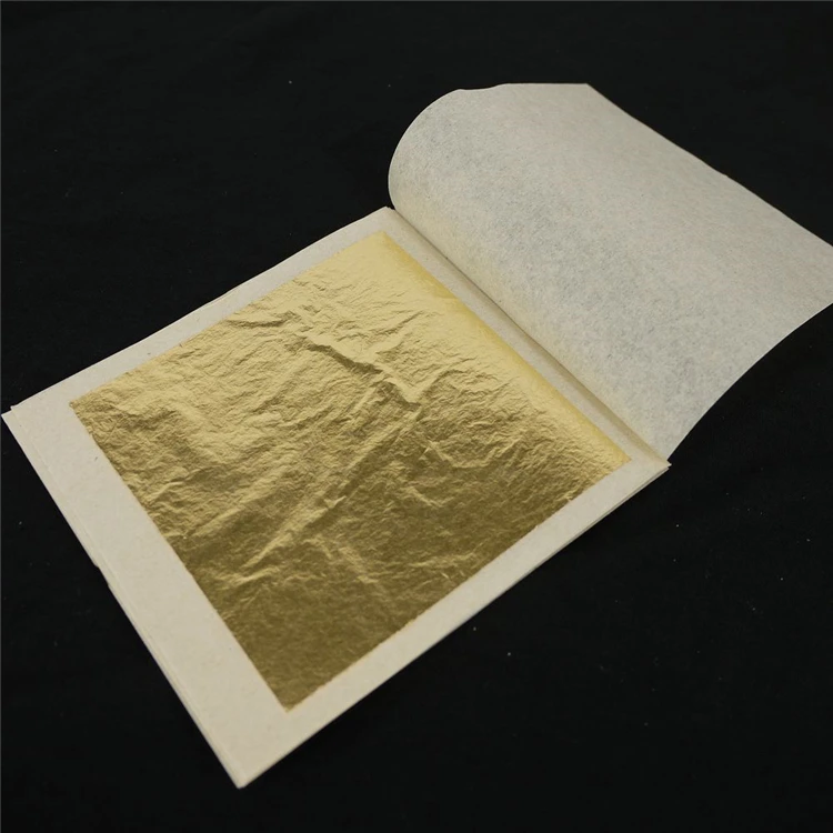 8 x 8 cm Chinese Genuine Beauty Cosmetics Edible Pure 24K Gold Foil Leaf Sheets