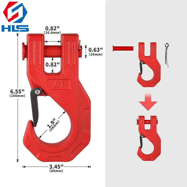 Off-road  Truck Auto Accessory 45# Carbon Steel Cross Pin 40Cr Alloy Steel 20T Winch Hook with Isolator