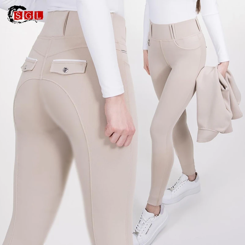 Custom Winter Equestrian Leggings High Waist Riding Legging Fleece Riding pants Velvet Horse Riding Tight Jodhpur