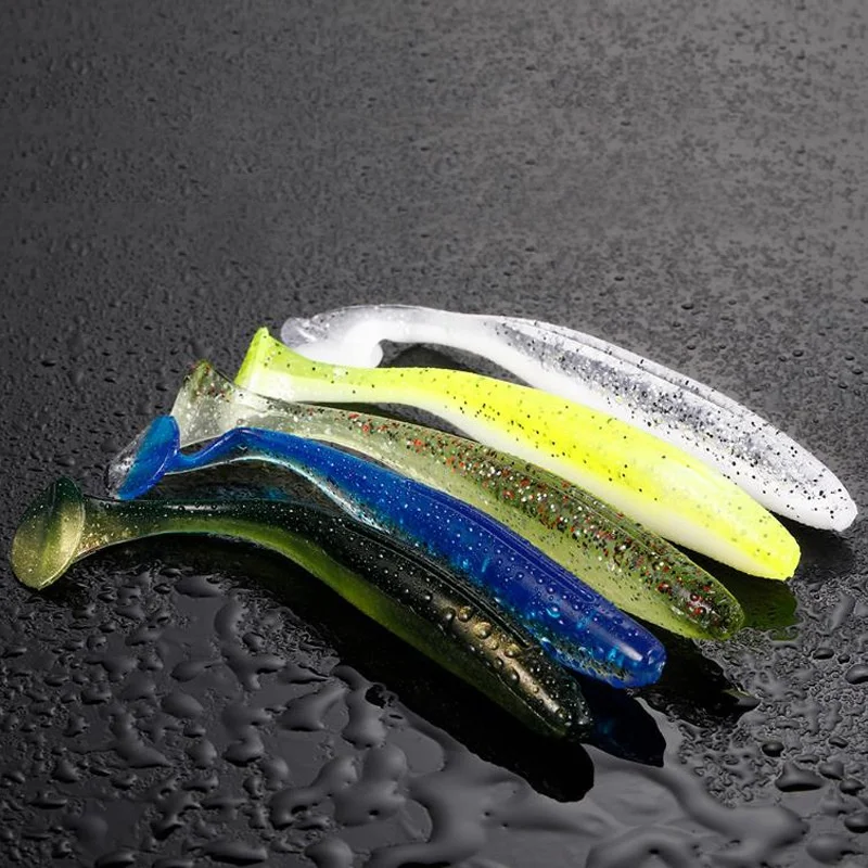 Rising Hot t-tail trilling casting lead head hook bass Mandarin fish paddle tail soft bait soft worm plastic soft fishing lures