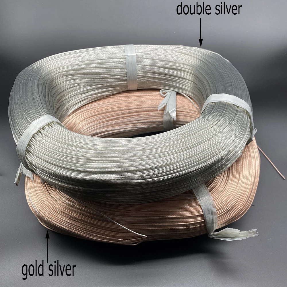 20 22 24 26 30 awg Copper Core Transparent Parallel Wire Lighting gold silver Crystal LED Wire Horn Signal Chandelier Flat Wire