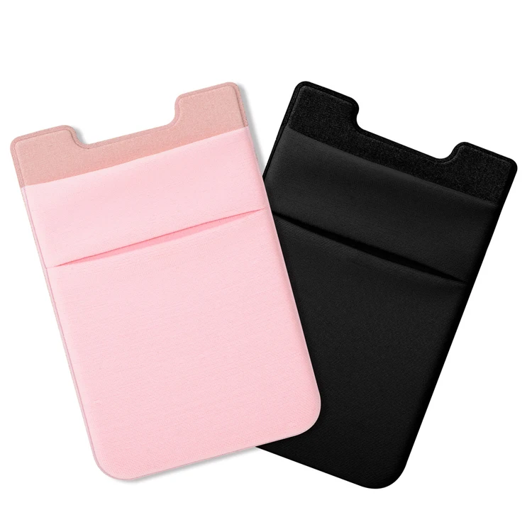 
Hot Sale Lycra Custom Sticker Adhesive Backed ID Card Sleeve Mobile Credit Phone Pocket Card Holder 