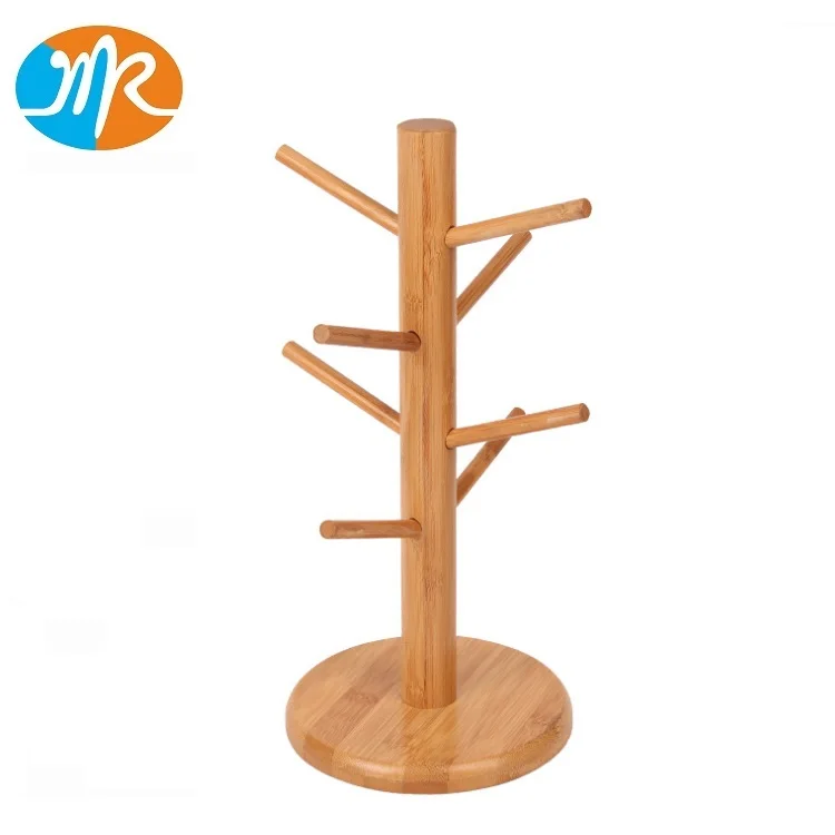 Bamboo cup hanger kitchen holder Mug Coffee Tea Rack  accessories Storage stand