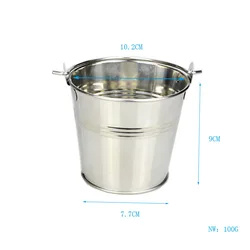 Food Grade Mini Stainless steel Serving Bucket Icing French Fries Tin Pails Snack bucket French fries