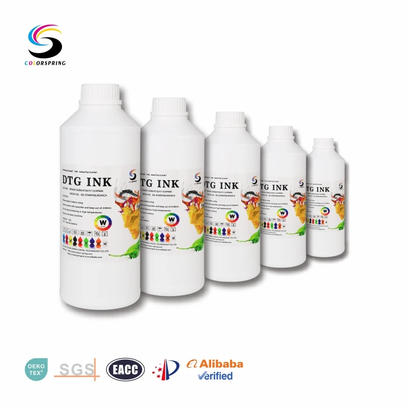 1000ml color white garment textile dtg pigment ink dtg no clogging white ink