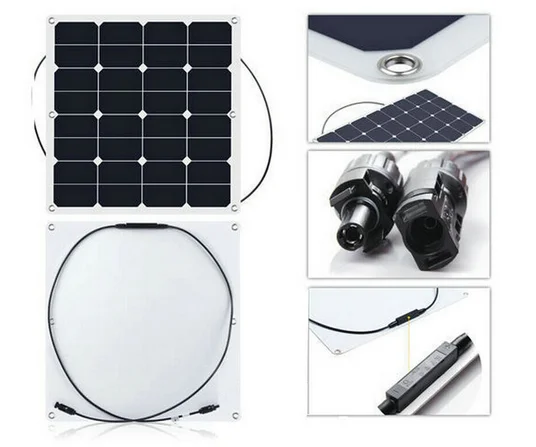 Custom made 50W Parasol/ Beach Umbrella caravan vehicle rated flexible solar photovoltaic panel
