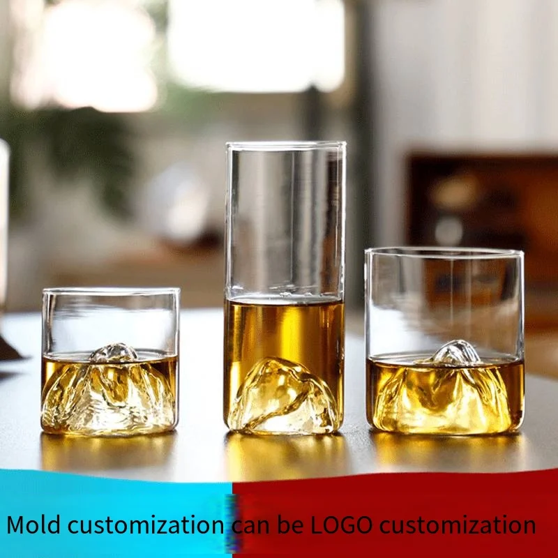 Rotatable Fashioned Crystal Whiskey Glass cup Tumbler Rocks Bar Glass for Drinking Bourbon Cocktails Cognac