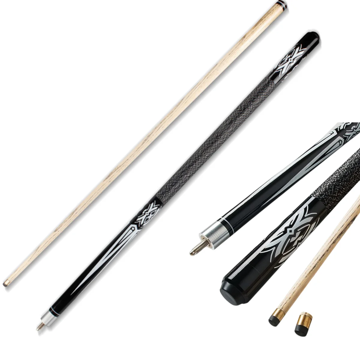 Ash wood billiard cue 9mm small head snooker British black eight special 1/2 split billiards through cue