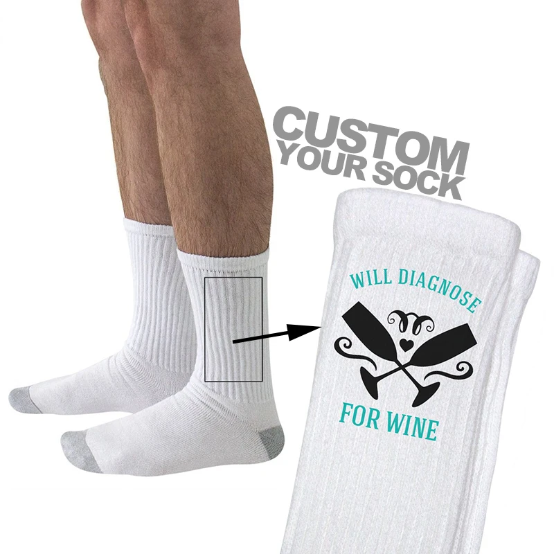 oem solid color blank custom sublimation socks printing custom words printed socks with custom printed logo