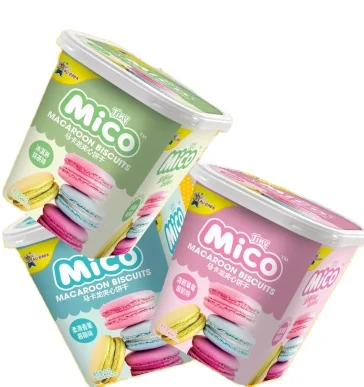 Mixed Flavours  Macarons Biscuit Sandwich Burger Cookies 88g/can