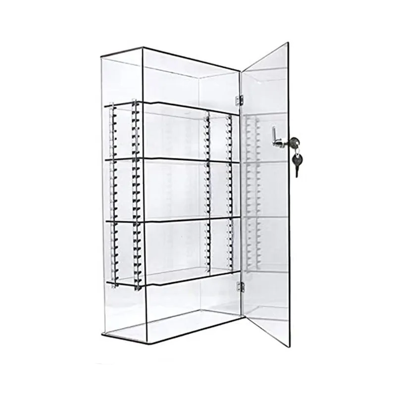 Acrylic Lucite Showcase with Adjustable Shelves Jewelry Pastry Bakery Counter Display With Door And Lock