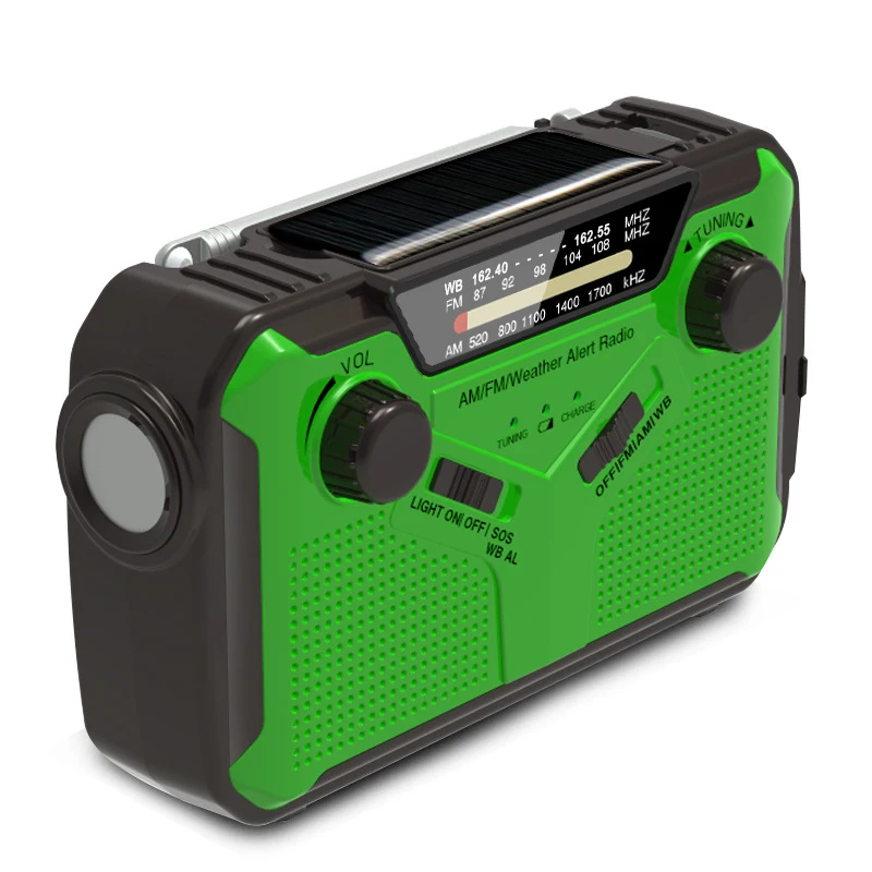 Amazon Hot SOS Hand Crank Radio Portable Emergency LED Flashlight Solar Radio With LED Reading Lamp