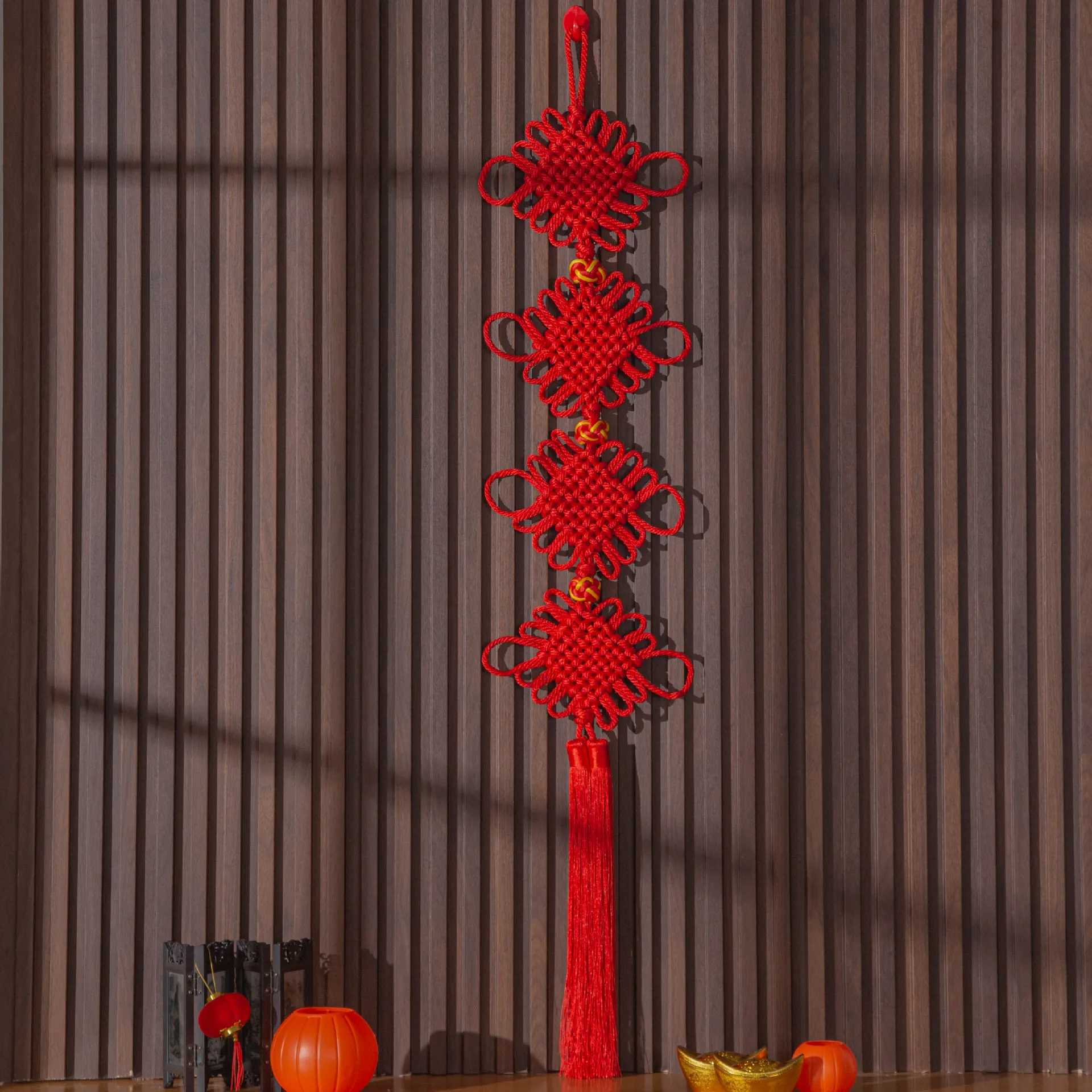 Wholesale 2025 Spring Festival Fu Chinese Knot Hand Woven Peace Knot Indoor Decoration Pendant for Chinese New Year