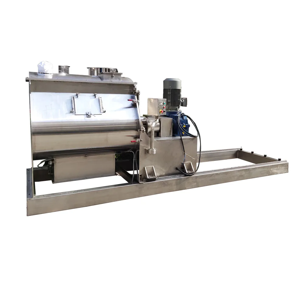 Heavy Duty Pulling Type Paddle Mixer Machine / Non-gravity Open-door Mixer