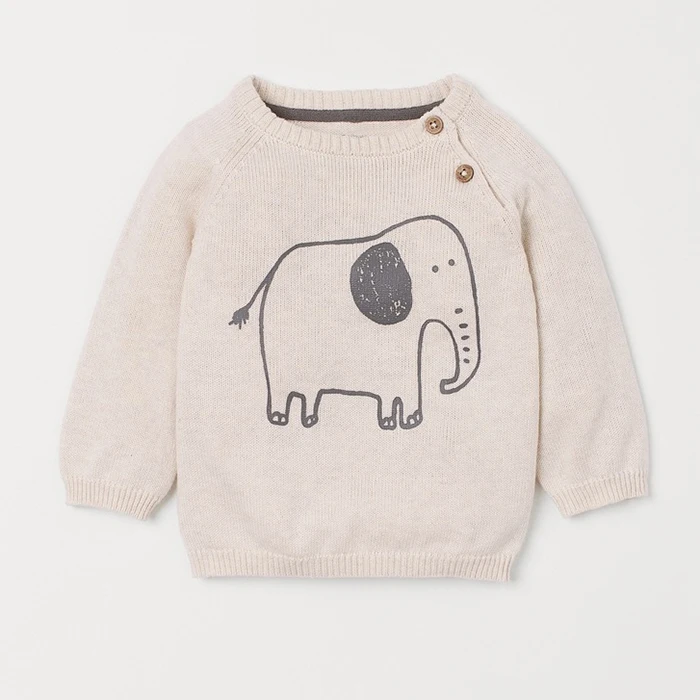 
Fall winter baby cute cartoon printing cotton warm knitted sweater 