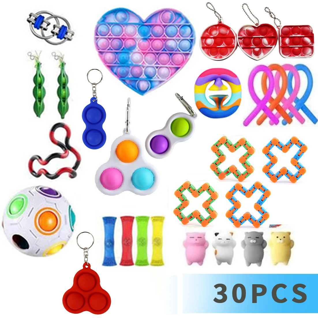 
2021 Custom Fidget pop it toys set Sensory game Combination Set Toy Autism Kids Adult fidget Antistresse Toy set 