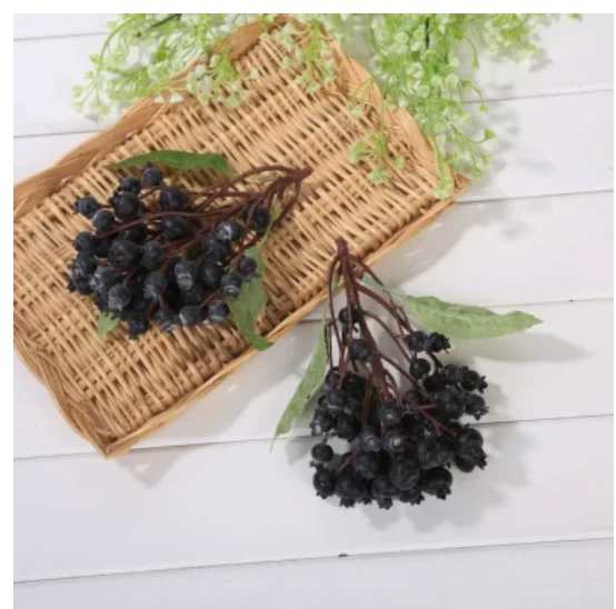 Realistic Artificial Blueberry String Lifelike Fruit Decor for Home Artificial Blueberry Garland  Lifelike fruit decor