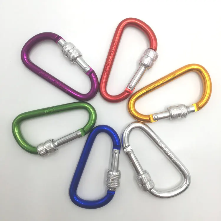 Combination screw lock swivel  8 cm aluminum key carabiner